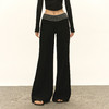 Ariseism 美式复古条纹腰头拼接长裤女秋季新款长裤子 商品缩略图0