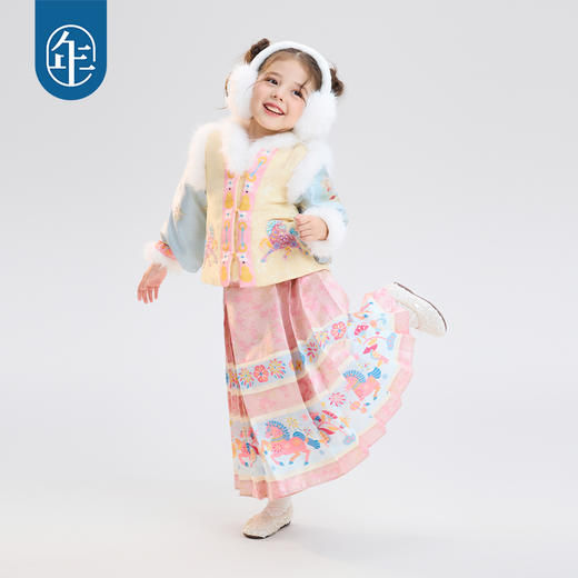 年衣童装汉服套装女童冬季新款马面裙加绒利马如意汉服套装 商品图4