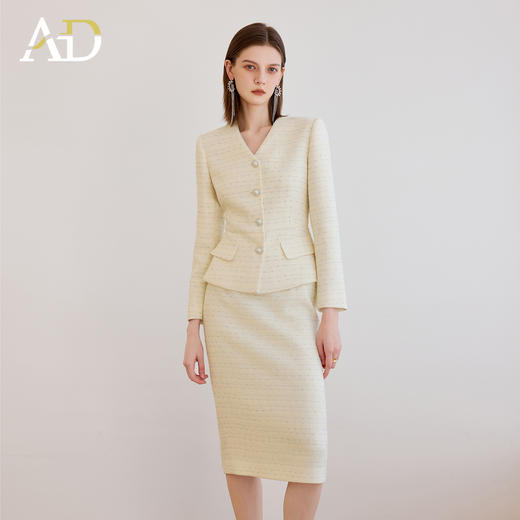 AD小香风套装裙女装新款时尚气质名媛粗花呢法式高端精致两件套 商品图2