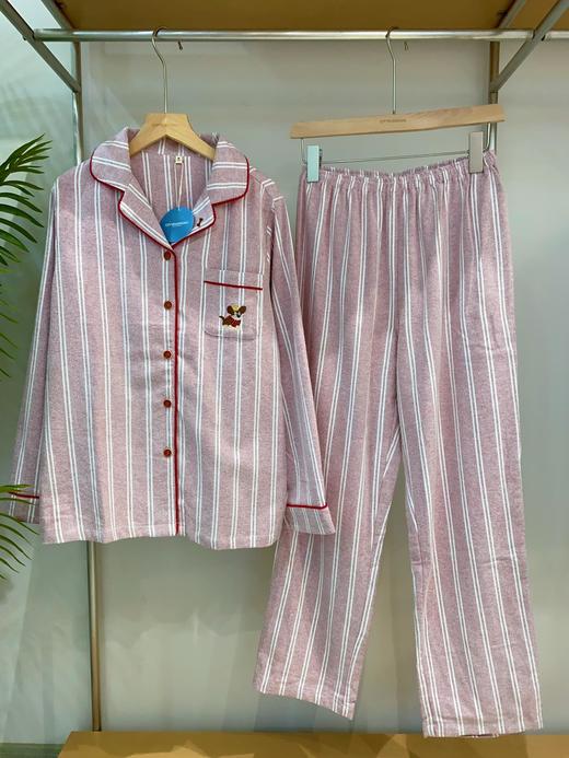 松植屋秋冬女款《奇趣狗》加厚磨毛绒布长袖睡衣套装100%全棉绒布家居服 商品图0