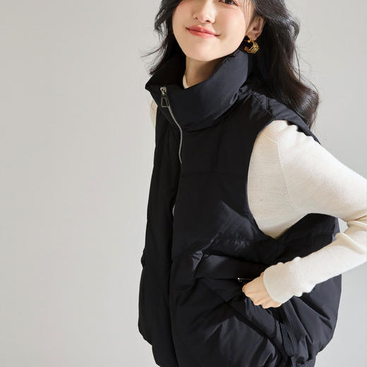 「高货sh」全新升级【铂金会员275/天猫369/差价94】(11902)洛诗琳立领90白鸭绒羽绒马甲2025冬季百搭保暖无袖外套 商品图1
