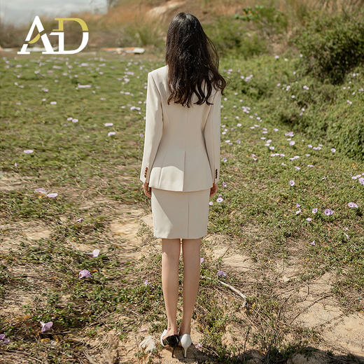 AD职业西装套装女秋冬款加厚西服外套时尚名媛通勤时装气质两件套 商品图4