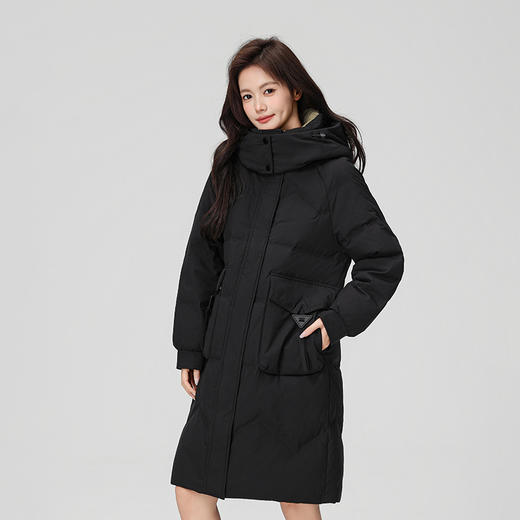 2025冬季新款女士中长款三防可脱卸帽廓形气质韩版羽绒服919 商品图4