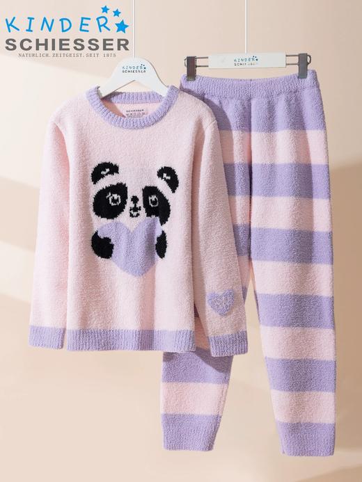 【半边绒国宝】舒雅童装女童长袖长裤家居套装半边绒纤维柔软 舒适  温暖细腻  3F/25251H 商品图1