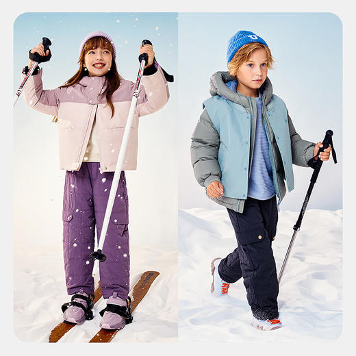 迷你巴拉男女童儿童裤子2025冬季新品柔软内里夹棉工装风宽松长裤 商品图2