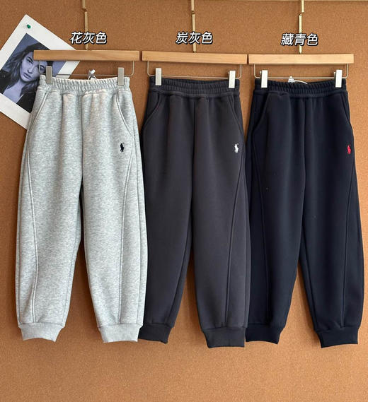 中大童款小马加绒运动束脚卫裤102503 商品图0