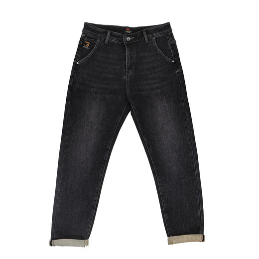 半身缘男裤 冬季后袋绣花柔软保暖合体版牛仔裤254101U10130096 商品图0