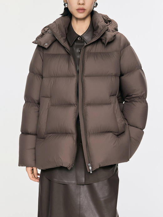 J**Y同款宽松连帽羽绒面包服 “行走小暖炉”连帽羽绒服 简洁实穿短款 轻盈舒适 蓬松温暖 90白鸭绒填充 小巧轻便 不显沉闷臃肿 商品图0