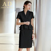 AD夏短袖职业装套装女名媛正装黑色时尚工作服气质荷叶边西装套裙 商品缩略图2