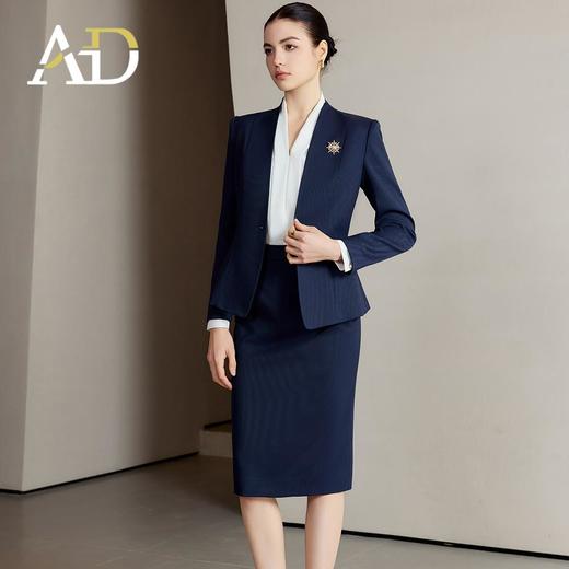 AD气质无领西装外套女2025新款职业装套装高端售楼部销售工作服 商品图1