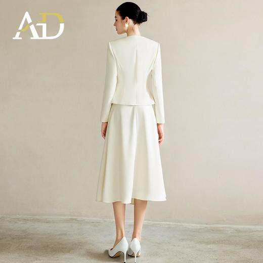 AD职业装气质女神范套装女高端细闪银丝圆领西装正装伞裙两件套 商品图4