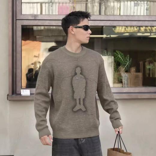 写素  撞色毛衣 商品图0