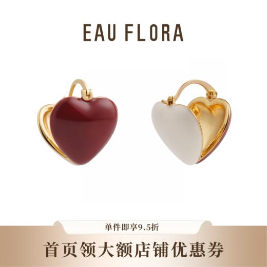 『红颜』红白滴釉心形耳环 商品图0
