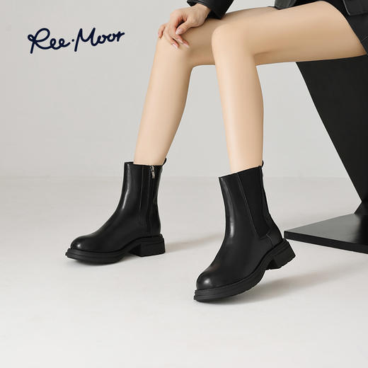 REEMOOR睿慕丨2025年秋冬时尚简约英伦风切尔西靴 商品图4