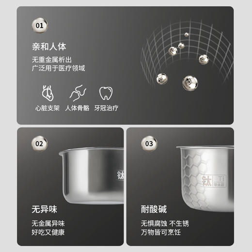夏普真钛0涂层不粘微电脑电饭煲3LKS-T30FMT-W-S 商品图4