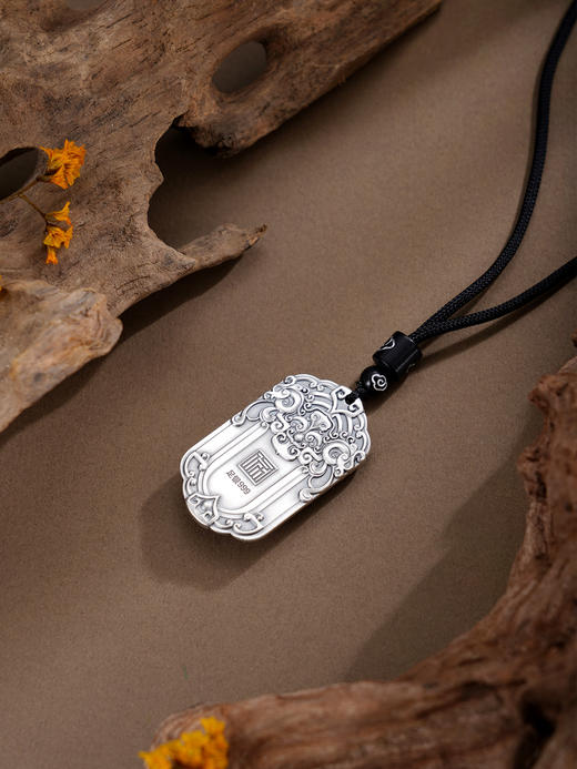 子佩集【云起龙腾】S999银套链【BX0280972】仿古镀金项链带绳龙头可转动原创作品2510 商品图2