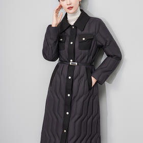 「高货wl」全新升级【铂金会员735/天猫999/差价264】(03349)洛诗琳轻奢90白鹅绒羽绒服2025冬季显瘦过膝长款保暖外套