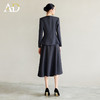 AD灰色西服套装气质女神范高端名媛西装两件套上流社会职业装伞裙 商品缩略图4