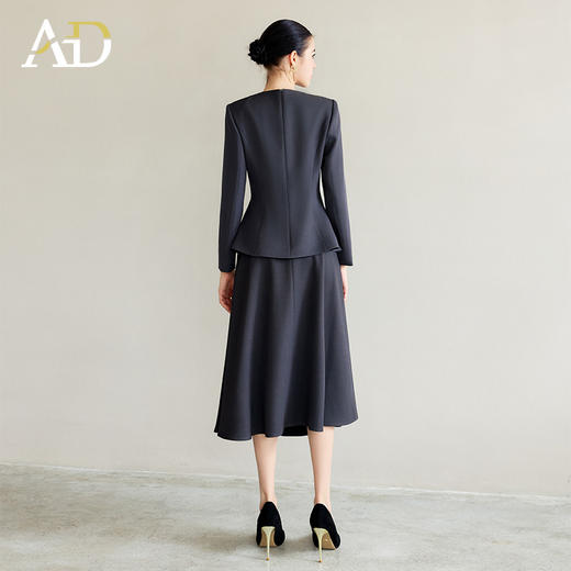 AD灰色西服套装气质女神范高端名媛西装两件套上流社会职业装伞裙 商品图4