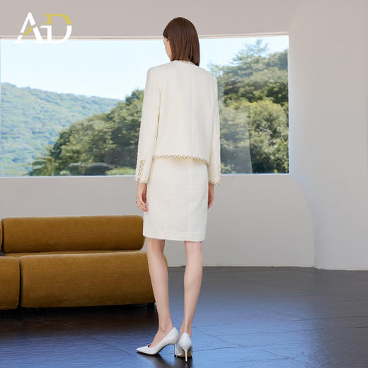 AD小香风套装女2025秋冬轻奢高级感粗花呢名媛外套气质马甲三件套 商品图4