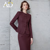 AD安可拉红西装外套女气质高级感修身圆领面试套装职场通勤两件套 商品缩略图3