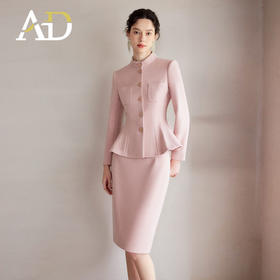AD独特绝美套装春装名媛范两件套2024新款加厚毛呢小香风职业正装
