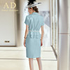 AD夏季职业装气质女神范短袖浅蓝色西装套装OL时尚通勤名媛正装 商品缩略图4