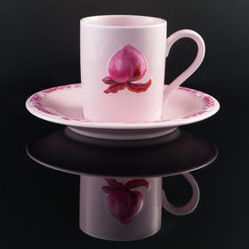 喜行乐/福禄桃咖啡杯碟组合 粉