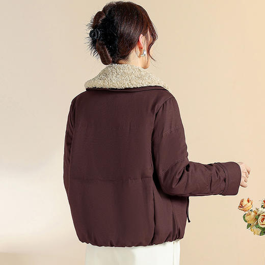 QYM J25B28-Y毛领短款外套保暖羽绒服休闲白鸭绒外套 商品图2