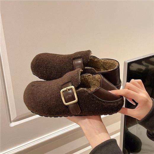 【YW】无忧购毛毛勃肯鞋女厚底加绒鞋秋冬新款外穿懒人鞋6673（截单后3-5天发货） 商品图3