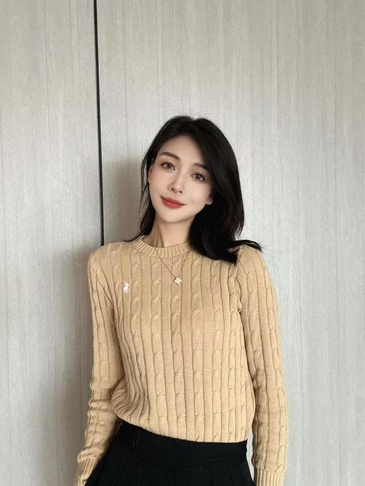 拉夫劳伦 新款女士绞花麻花针织圆领毛衣针织衫 男女同款（EJ） 商品图5