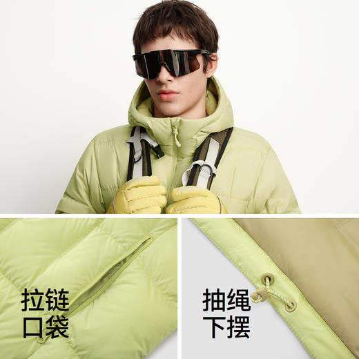 森马羽绒服男户外轻量保暖内胆三防外套绗缝连帽上衣2025新款冬装 商品图3