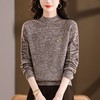 CC2025年秋冬半高领彩点针织毛衣女爱心装饰复古杂色保暖内搭打底衫 商品缩略图3