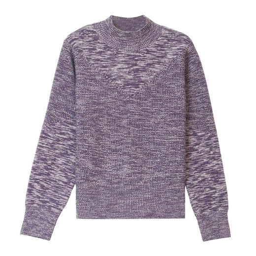 CC2025秋冬花纱半高领毛衣女针织软糯显瘦内搭气质通勤长袖短款上衣 商品图4