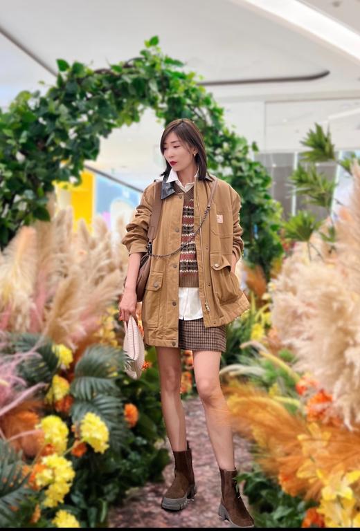 1029-6 纯圆正 极其少量 郑素敏 max 皮领帆布 重工廓形 大口袋工装棉服 商品图6