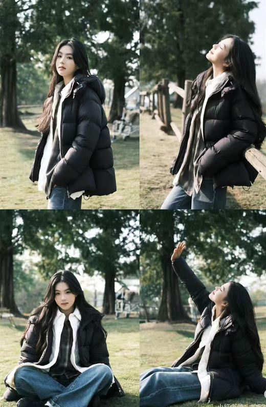 J**Y同款宽松连帽羽绒面包服 “行走小暖炉”连帽羽绒服 简洁实穿短款 轻盈舒适 蓬松温暖 90白鸭绒填充 小巧轻便 不显沉闷臃肿 商品图3