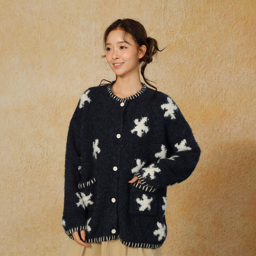 宽松休闲针织星星大外套针织衫外套-纪念日百货门店同款167101410 商品图0