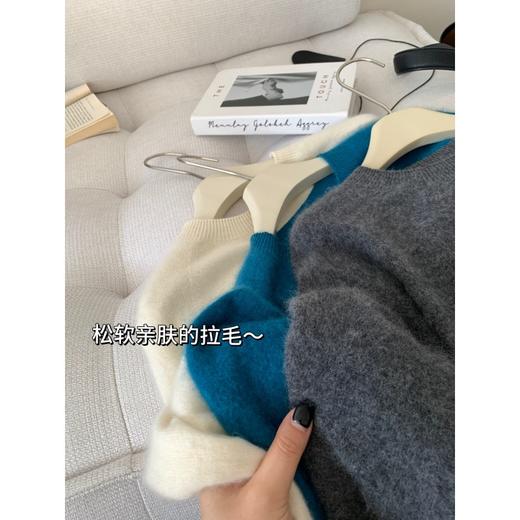 宽松显瘦松软拉绒羊毛衫！2025女秋冬纯色百搭无缝一体套头羊绒感毛衣！ 商品图5