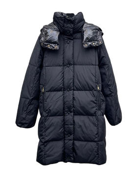 女款可拆卸帽长款羽绒服018