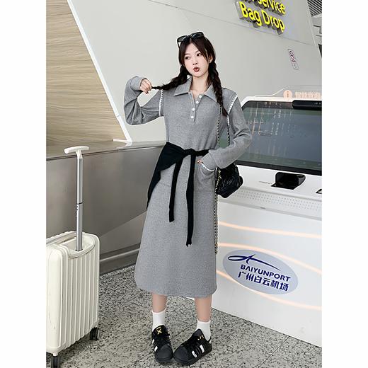 <曾小咸推荐> 现货秒杀！微信超特价！灰色polo领长袖连衣裙 日常199.99 立减90 秒杀109.99！ 商品图2