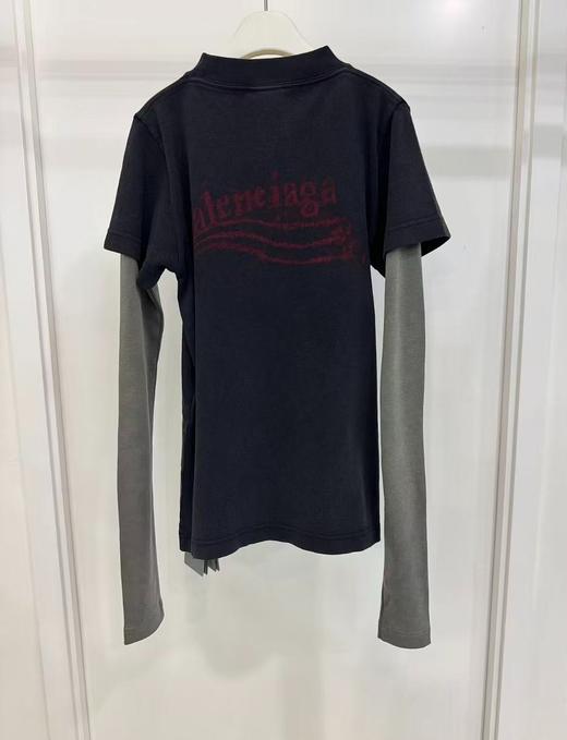 女款字母拼接长袖T恤he004 商品图1