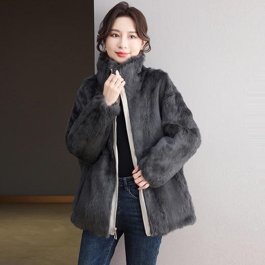 TC25562真兔毛两面穿派克服新款外套皮毛獭兔一体冬季皮草女冬季毛毛上衣 商品图0