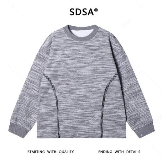 SDSA男士秋冬新款痞帅男装韩版扎染撞色缝线设计圆领卫衣百搭时尚 商品图1