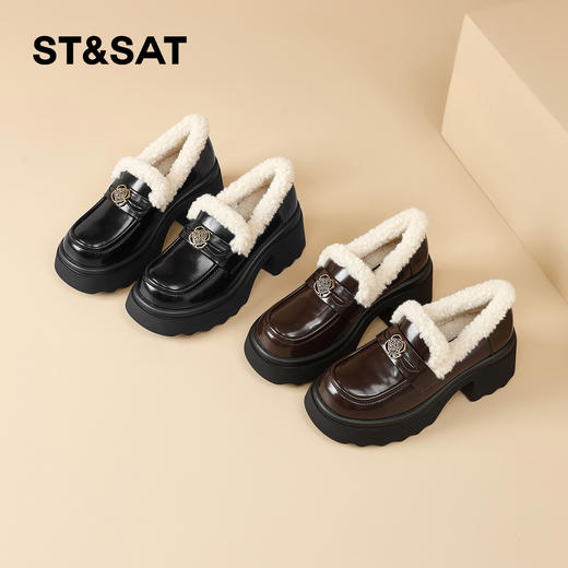 星期六复古山茶花加绒保暖厚底乐福SSD411DT6D 商品图7