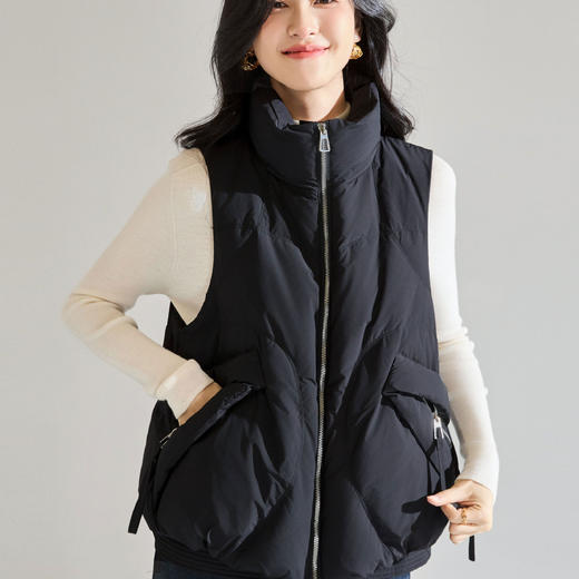 「高货sh」全新升级【铂金会员275/天猫369/差价94】(11902)洛诗琳立领90白鸭绒羽绒马甲2025冬季百搭保暖无袖外套 商品图2