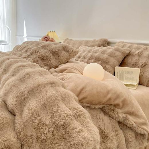 秋冬【🔥升级加厚款！A类母婴级！】A类兔兔绒牛奶绒四件套 兔毛绒冬季加厚保暖獭兔绒珊瑚绒法兰绒四件套 商品图11