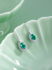 子佩集【翠御玲珑】S925银耳环【EM3085-1-XF】培育宝石祖母绿椭圆耳钩2510 商品缩略图4