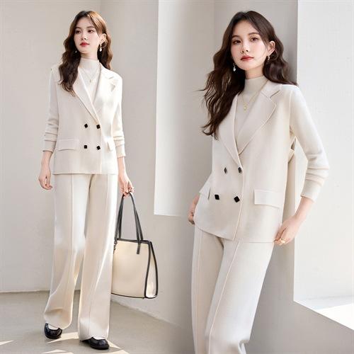 西装套装女2025秋冬高级感小个子短款休闲西服外套三件套时尚套装YBER601 商品图1