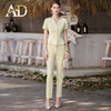 AD工作服职业气质女神范套装高端米黄色短袖西装套裙收腰显瘦工装 商品缩略图2