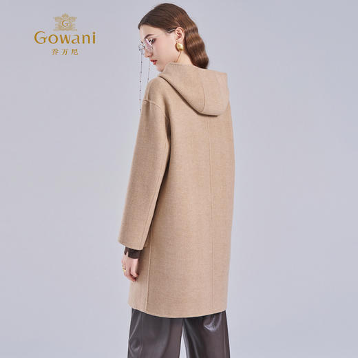 乔万尼新款羊毛大衣小个子毛呢外套连帽减龄ET4A831 商品图4